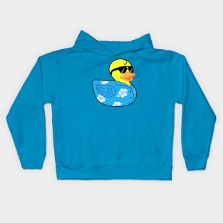 Rubber Ducky in Hawaiian Shirt with Shades Kids Hoodie